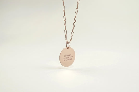 The Emblem Grande Engraved Message Necklace
