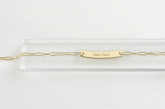 The Line Arc Gold Bar Necklace