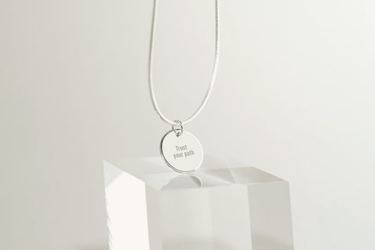 River Circle Message Charm Necklace