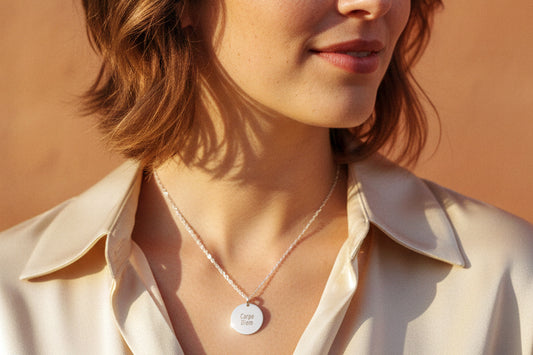 The Emblem Grande Engraved Message Necklace