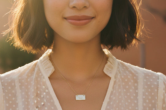 The Line Custom Message Bar Necklace