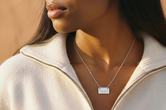 The Line Custom Word Bar Necklace