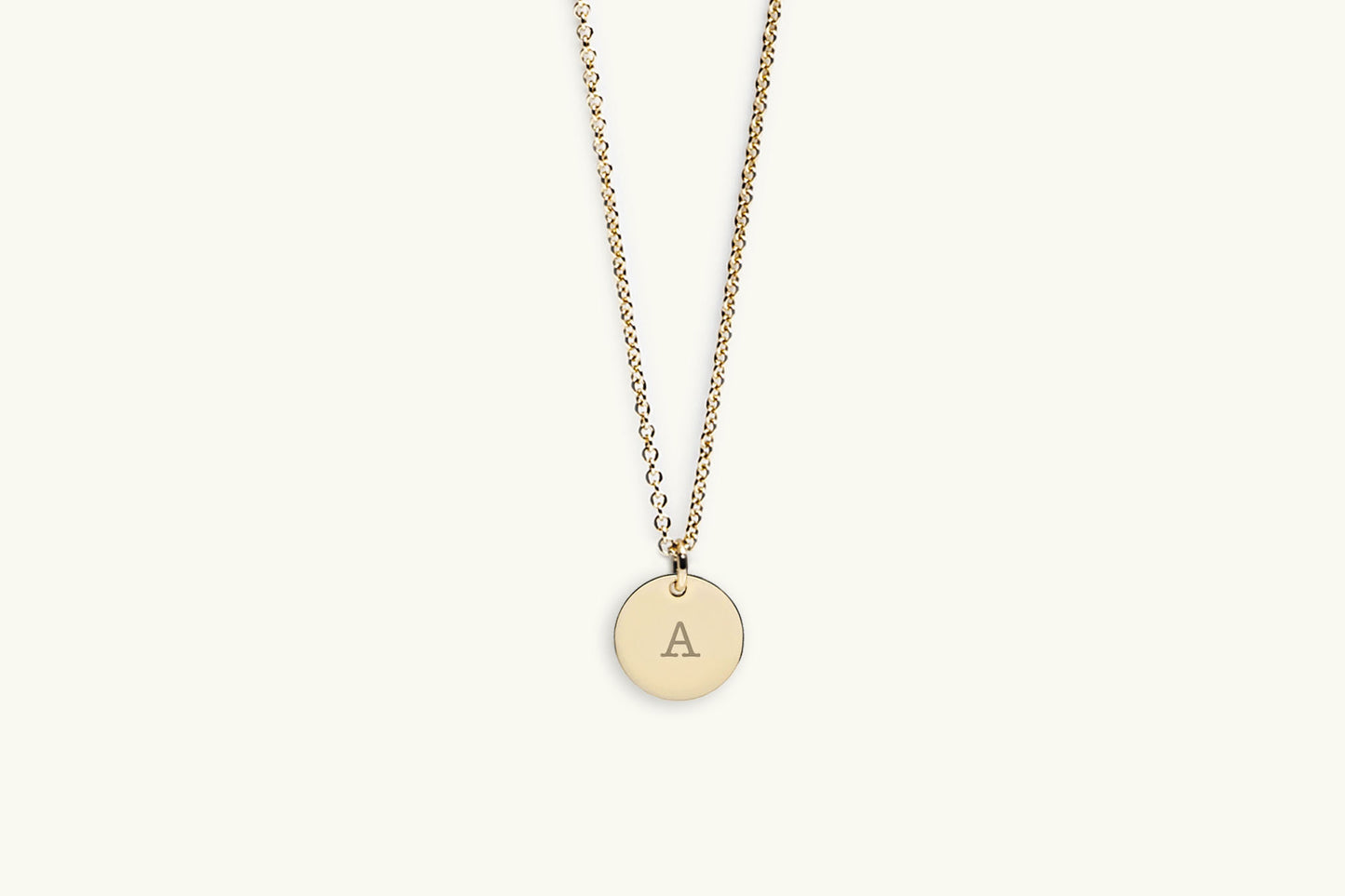 My Initial Letter Gold Disc Necklace