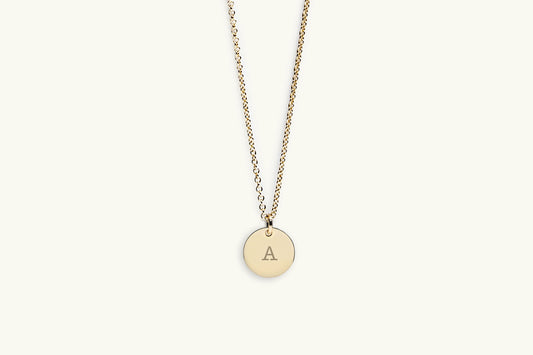 My Initial Letter Gold Disc Necklace
