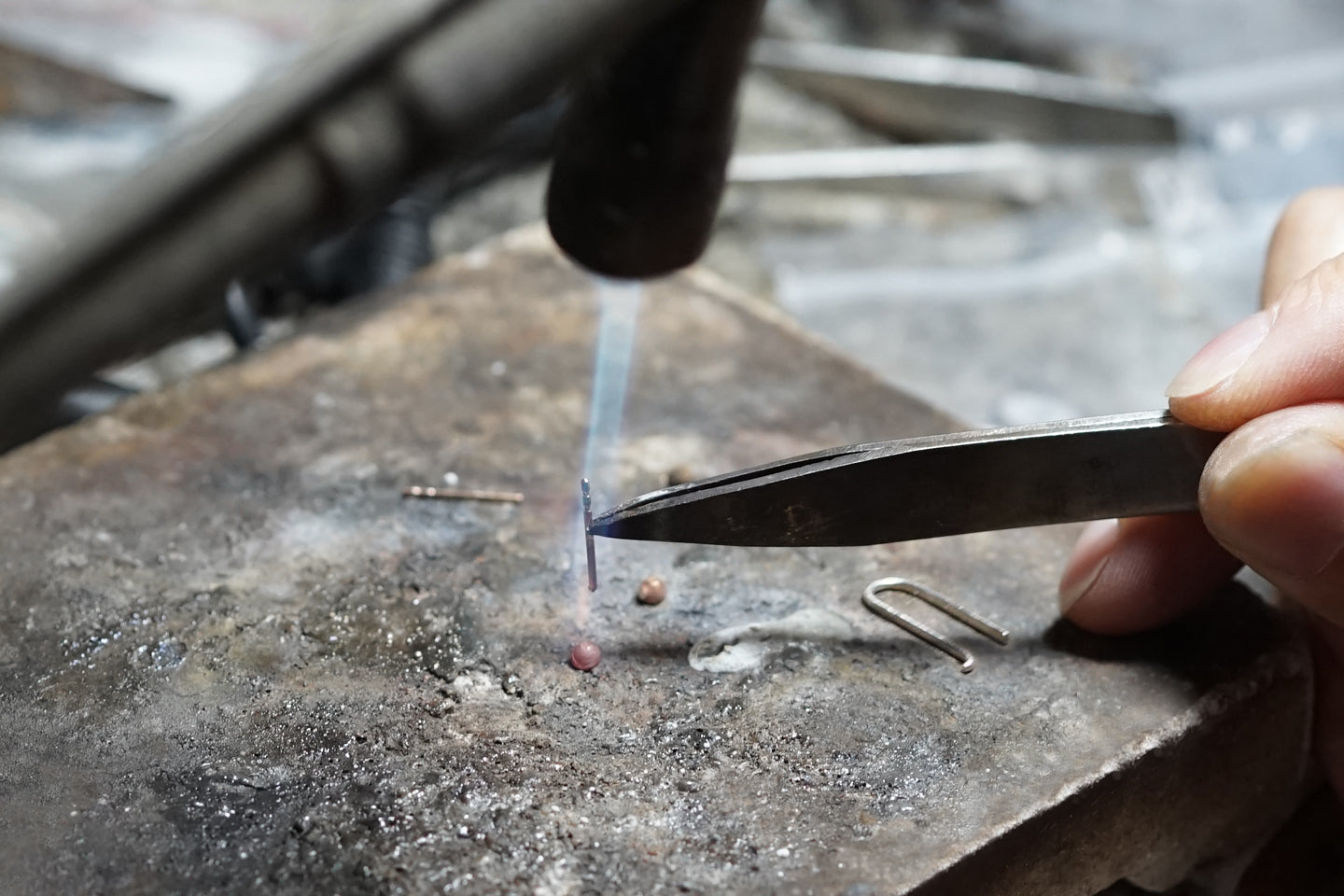 14k Tiny Yellow Gold Dot Stud Earrings