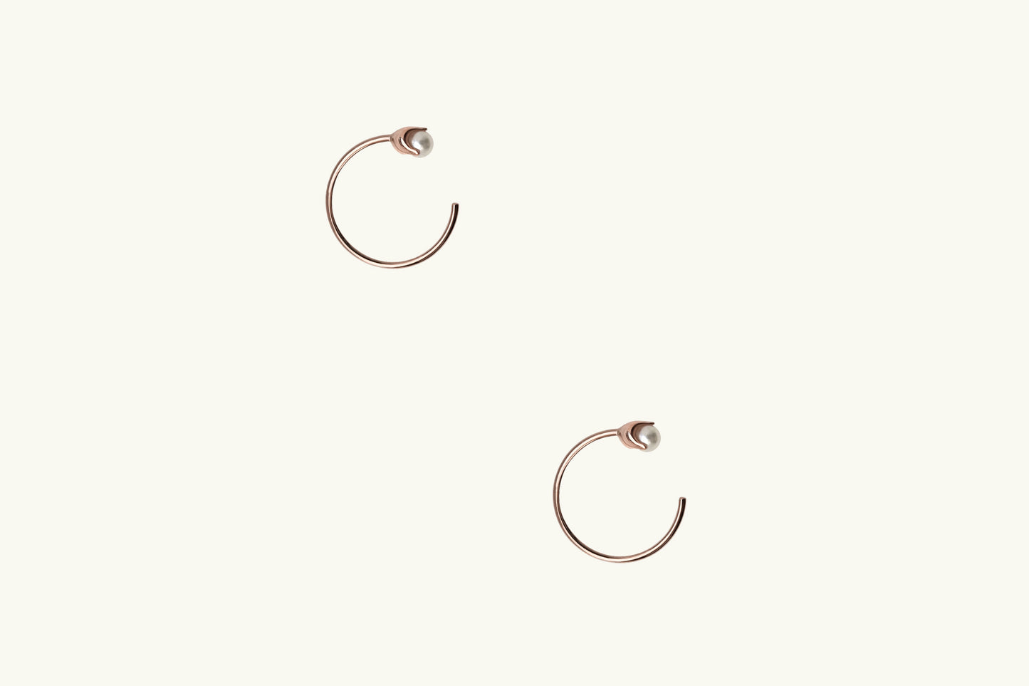 Gemma Pearl Open Hoop Earrings