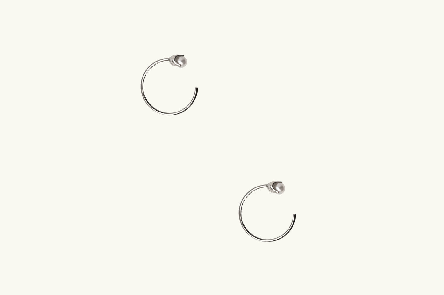 Gemma Pearl Open Hoop Earrings