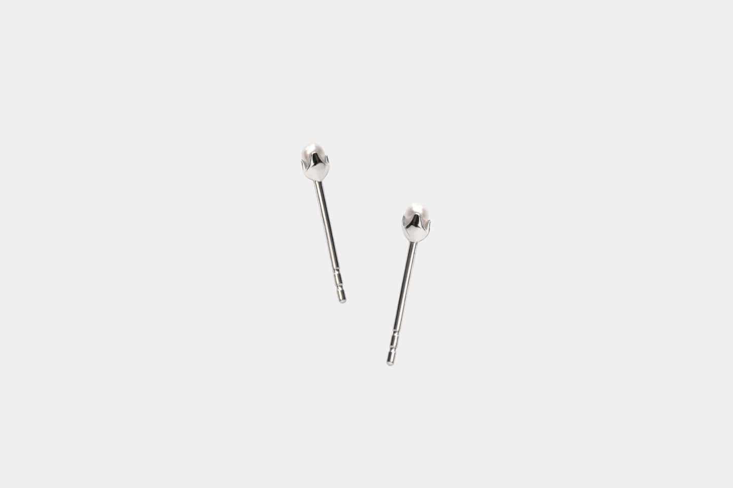 14k White Gold Micro Tiny Pearl Stud Earrings E2334