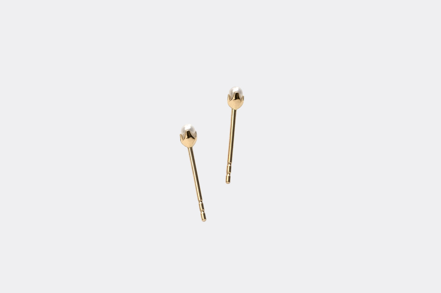 14k Gold Micro Tiny Pearl Stud Earrings E2334