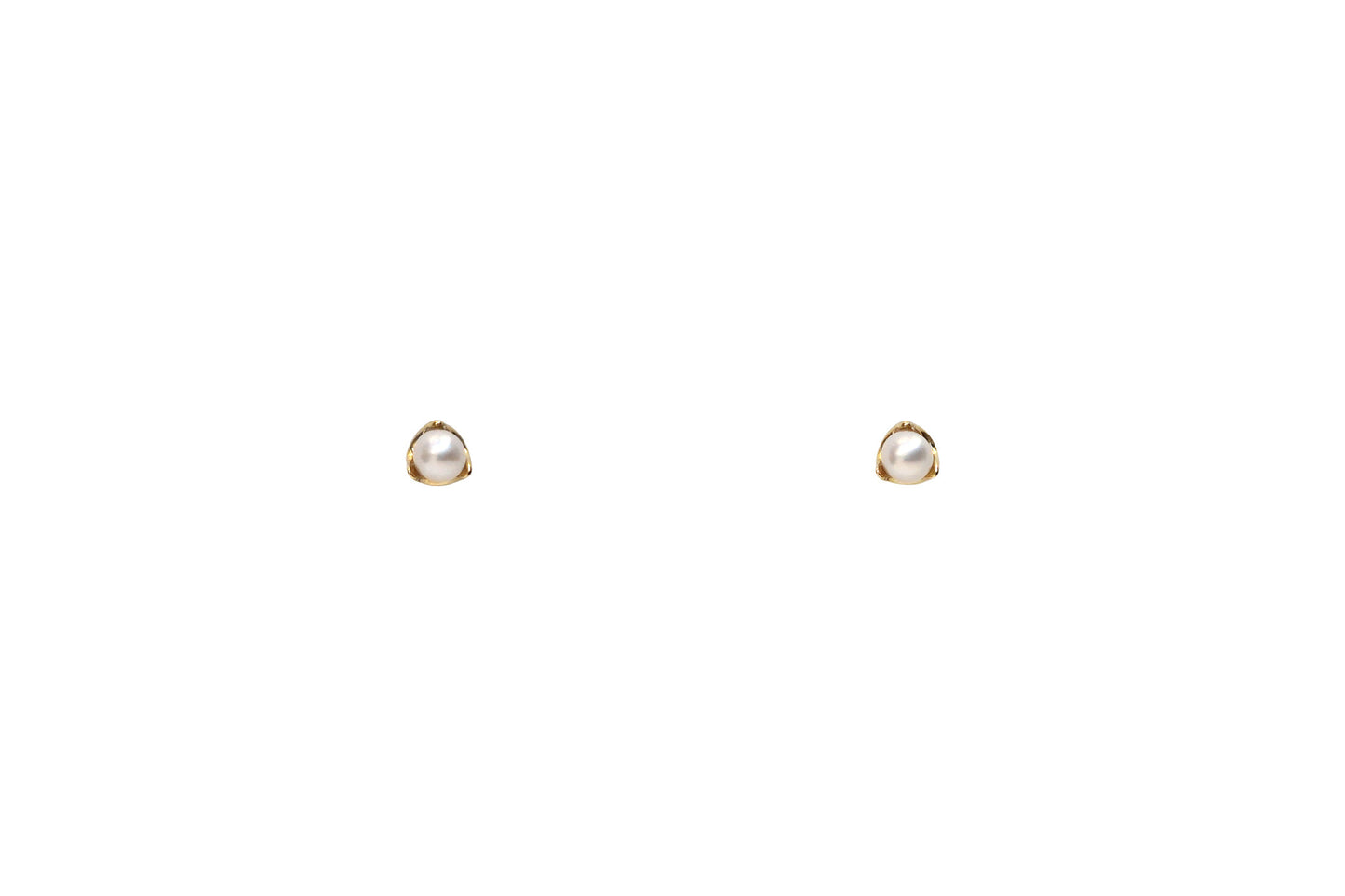 14k Gold Micro Tiny Pearl Stud Earrings E2334