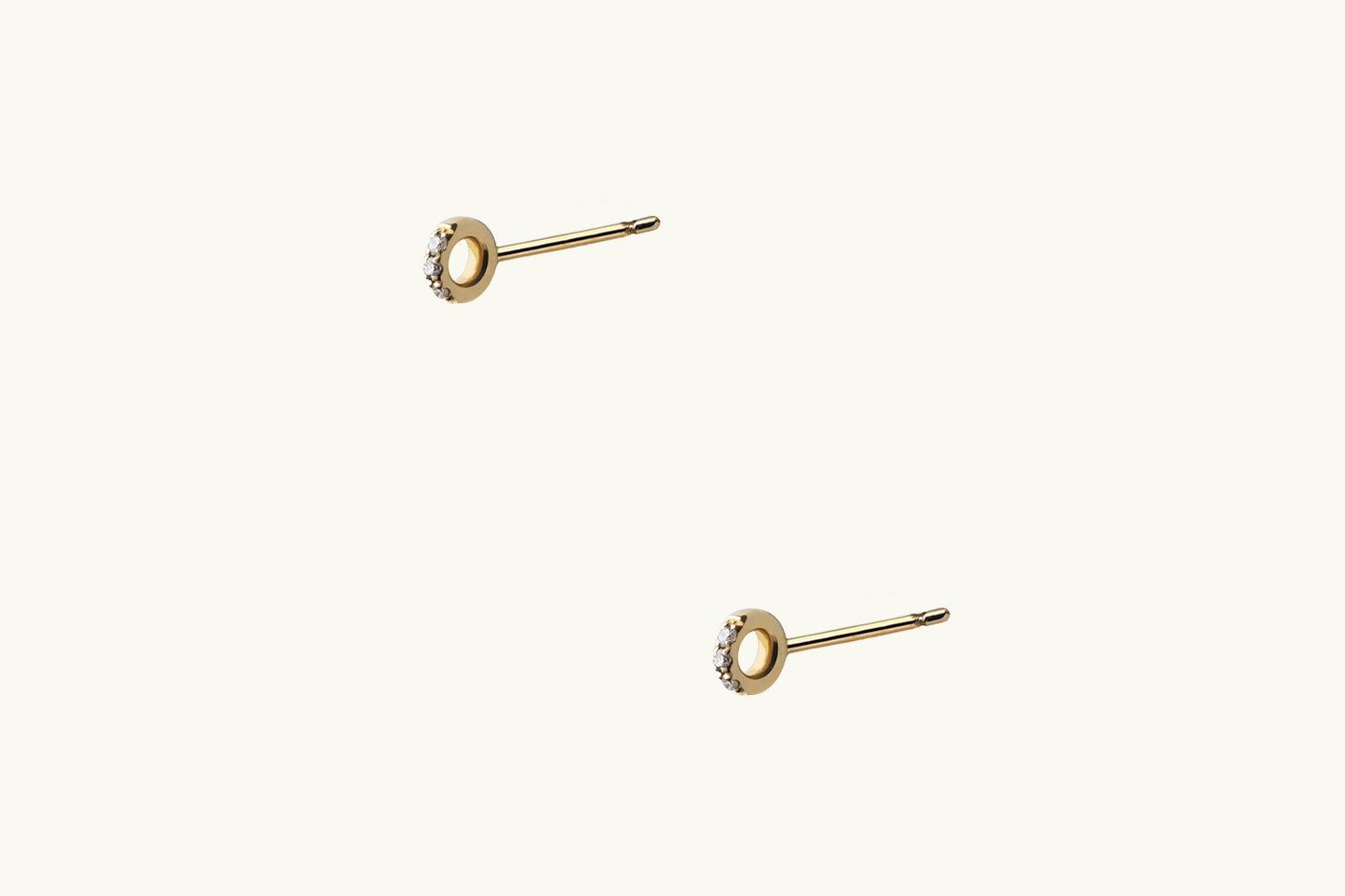 Tiny Round Lollipop Diamond Earring