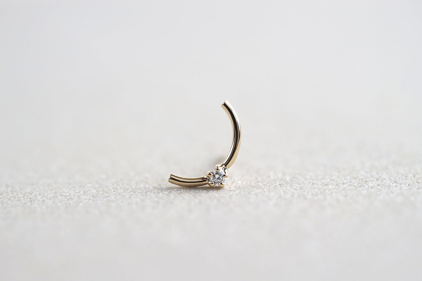 Mini Gold Arc Diamond Earrings