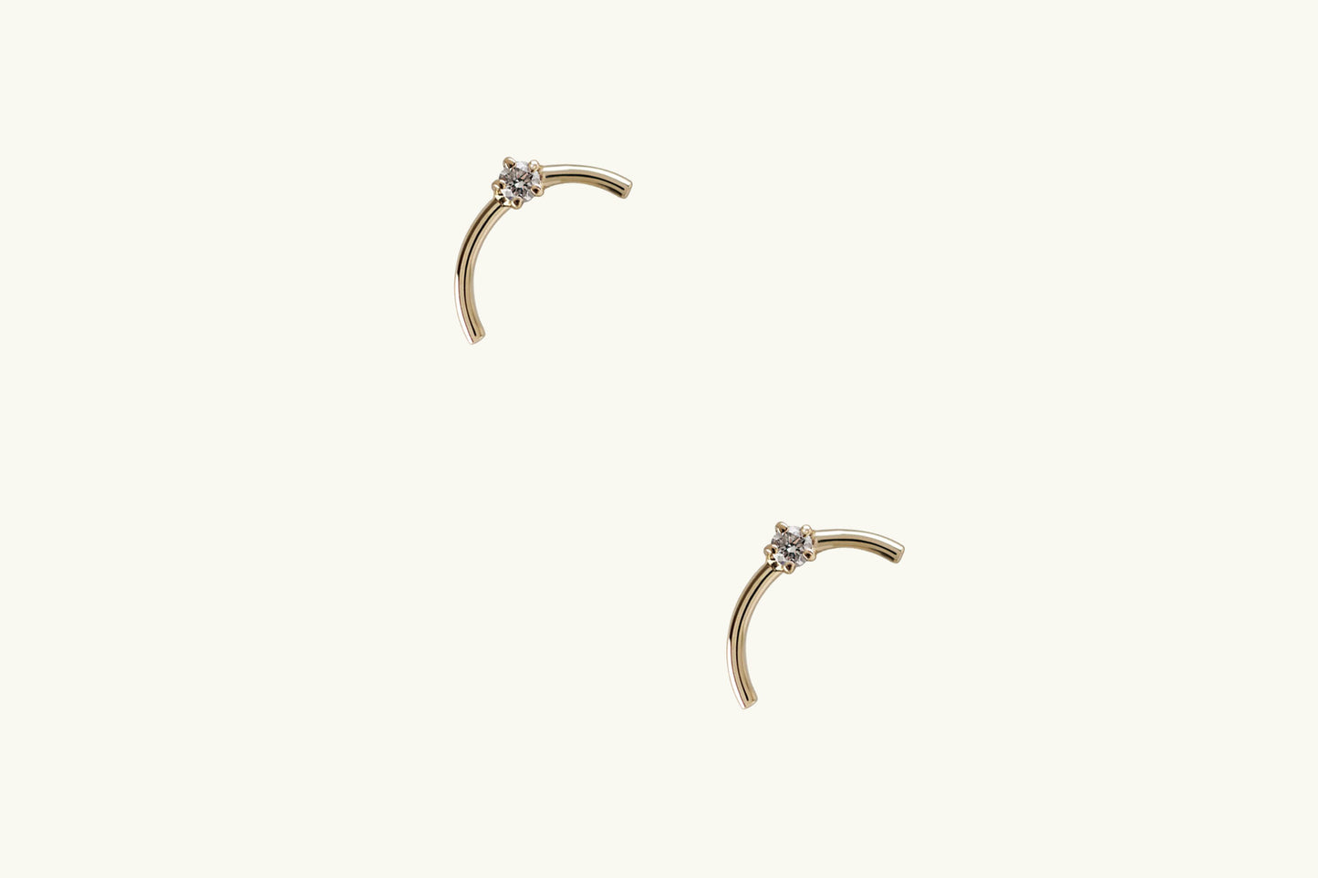 Mini Gold Arc Diamond Earrings