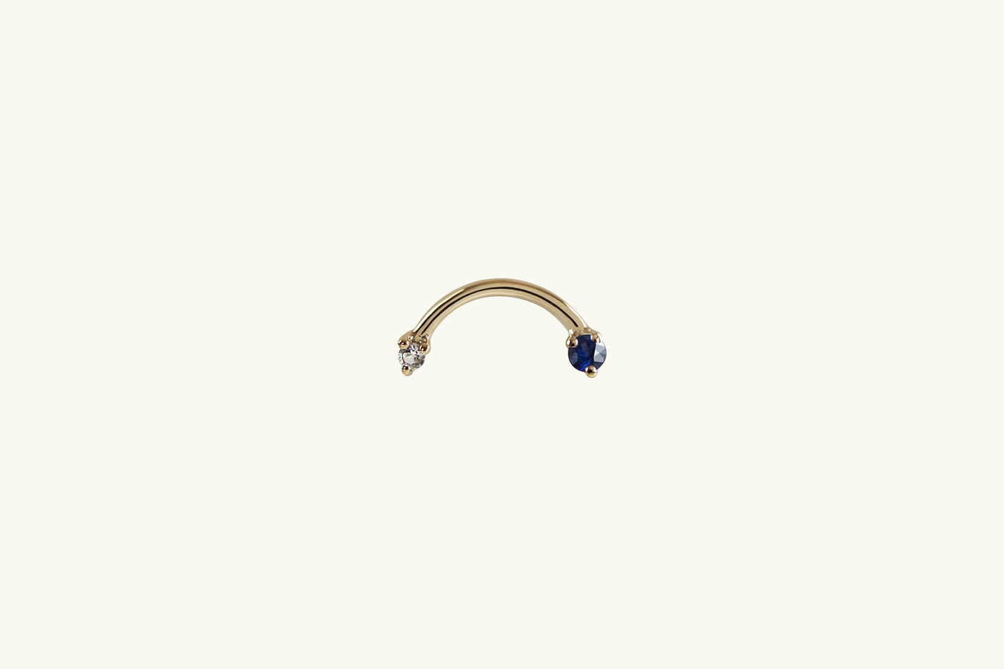 14k Gold Arc Double Sapphire Earrings