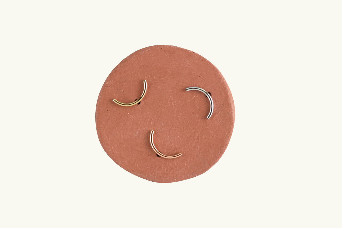 14k Gold Arc Stud Earrings