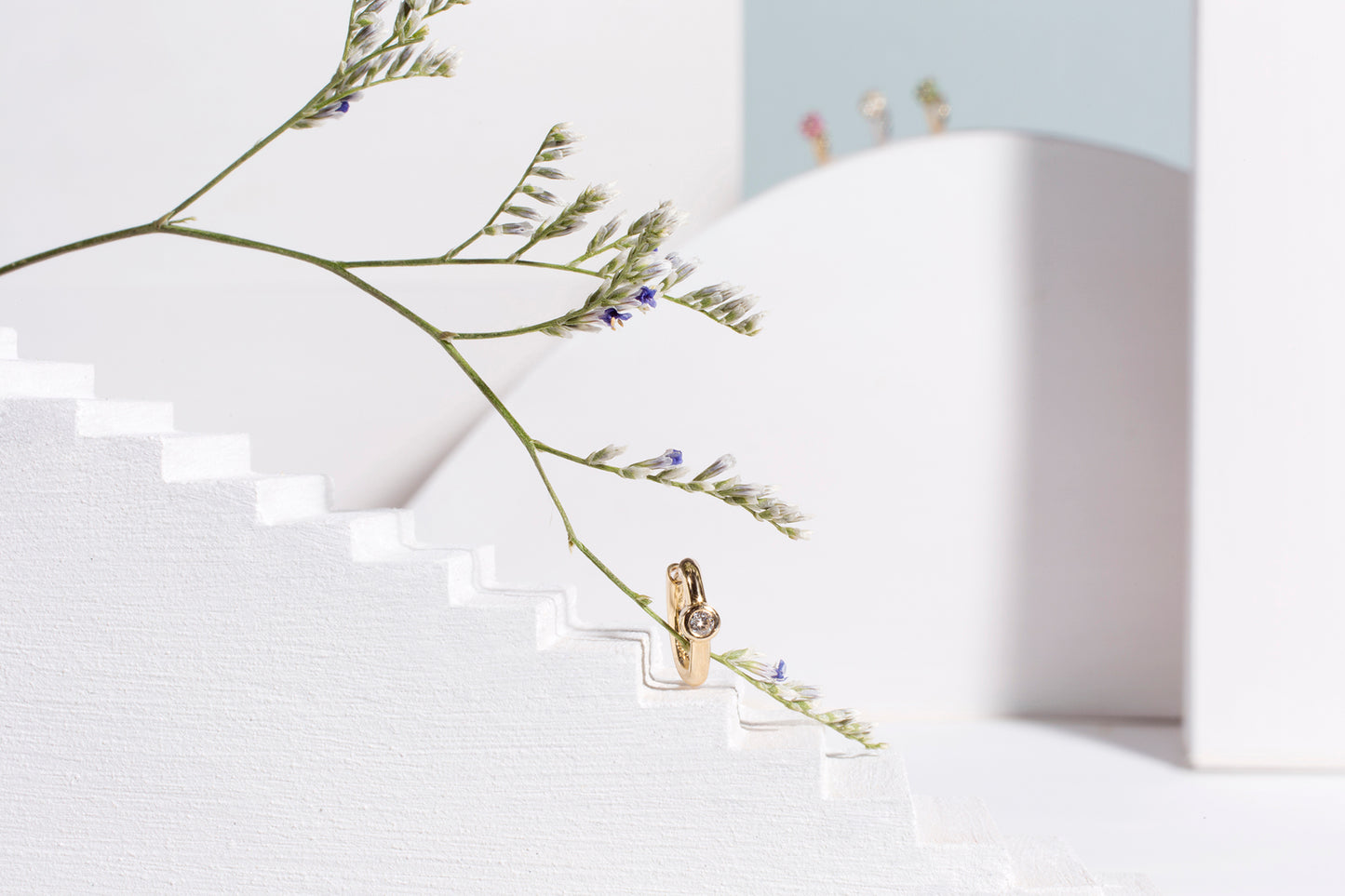 Tiny Diamond Hoop Earrings