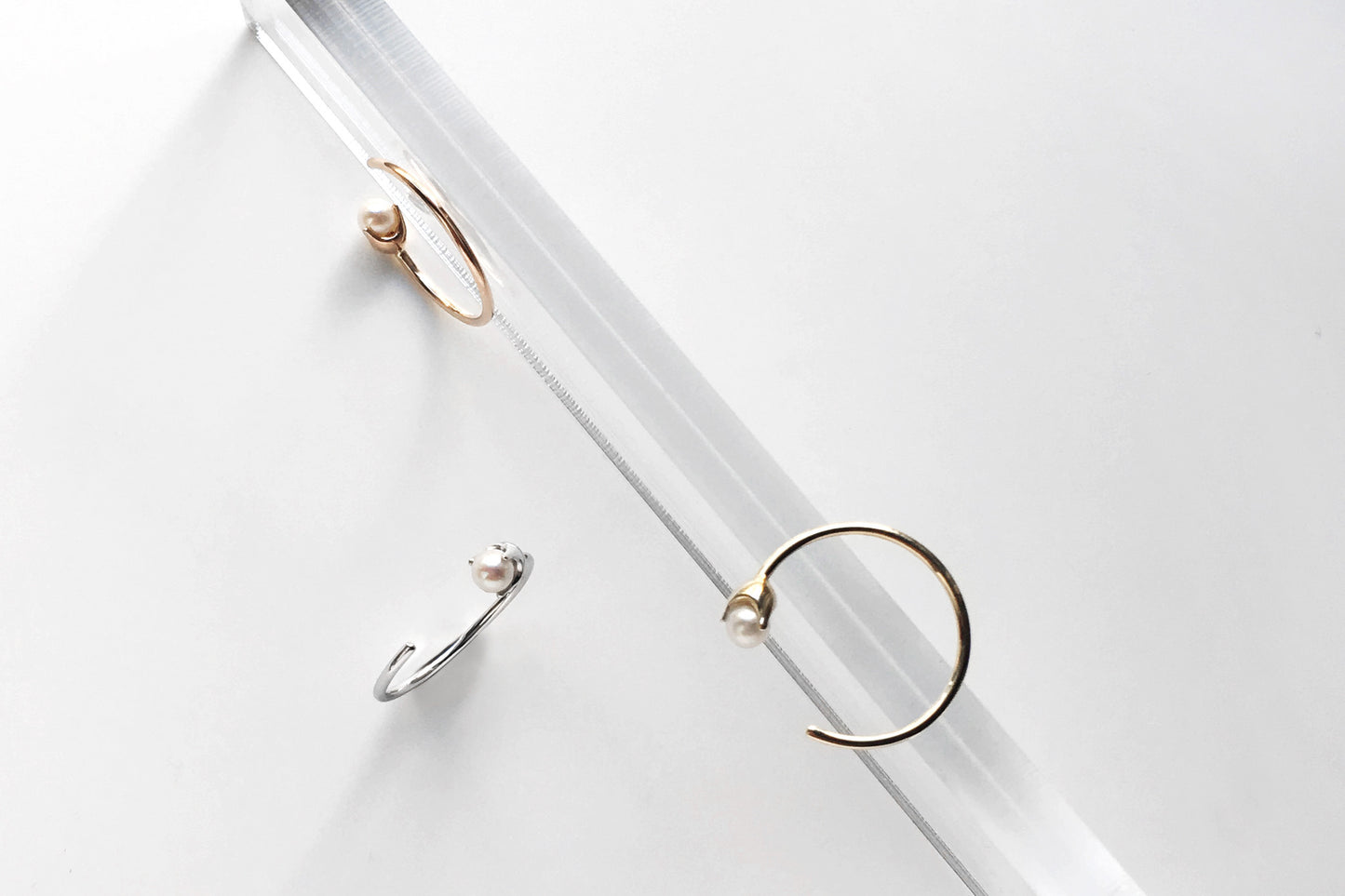 Gemma Pearl Open Hoop Earrings