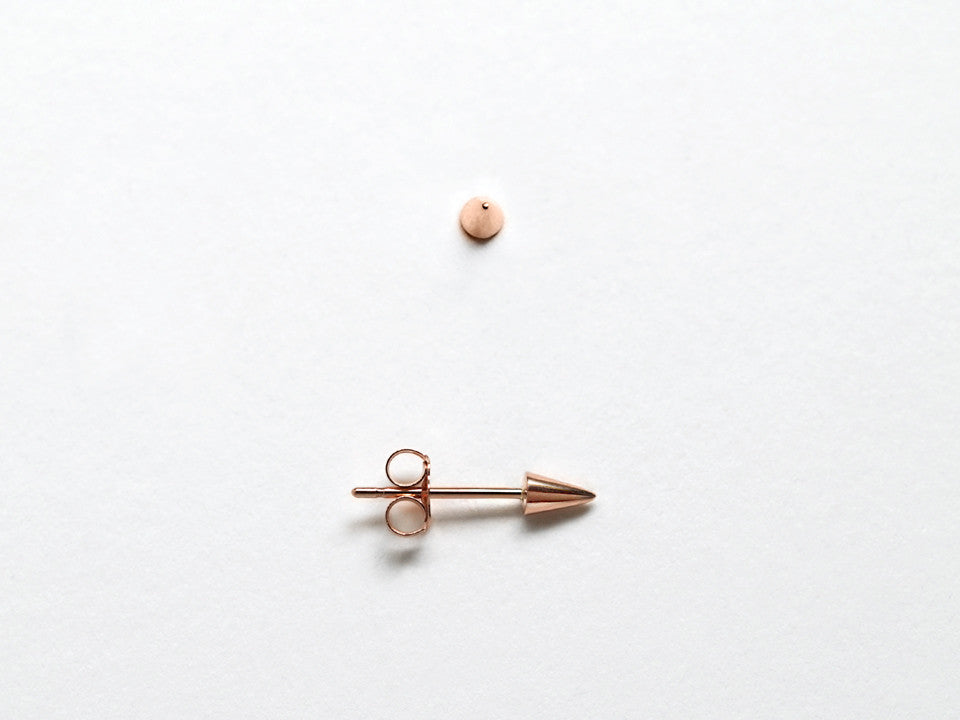 14k Rose Gold Spike Stud Earrings