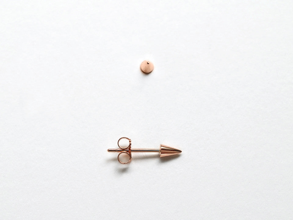 14k Rose Gold Spike Stud Earrings