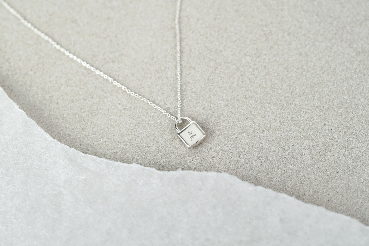 Little Silver Padlock Charm Necklace