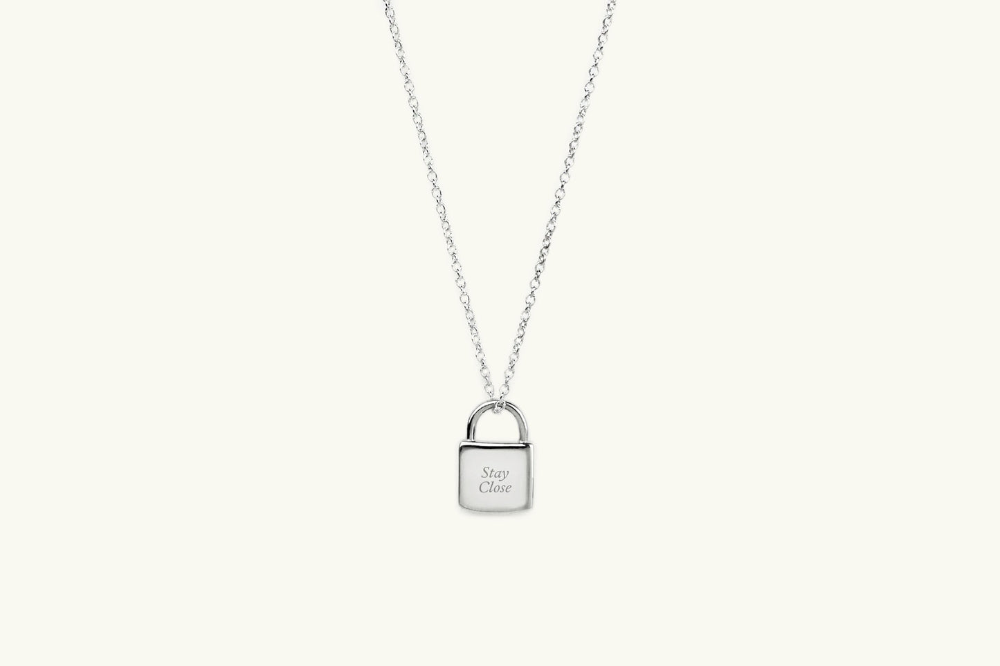 Little Silver Padlock Charm Necklace