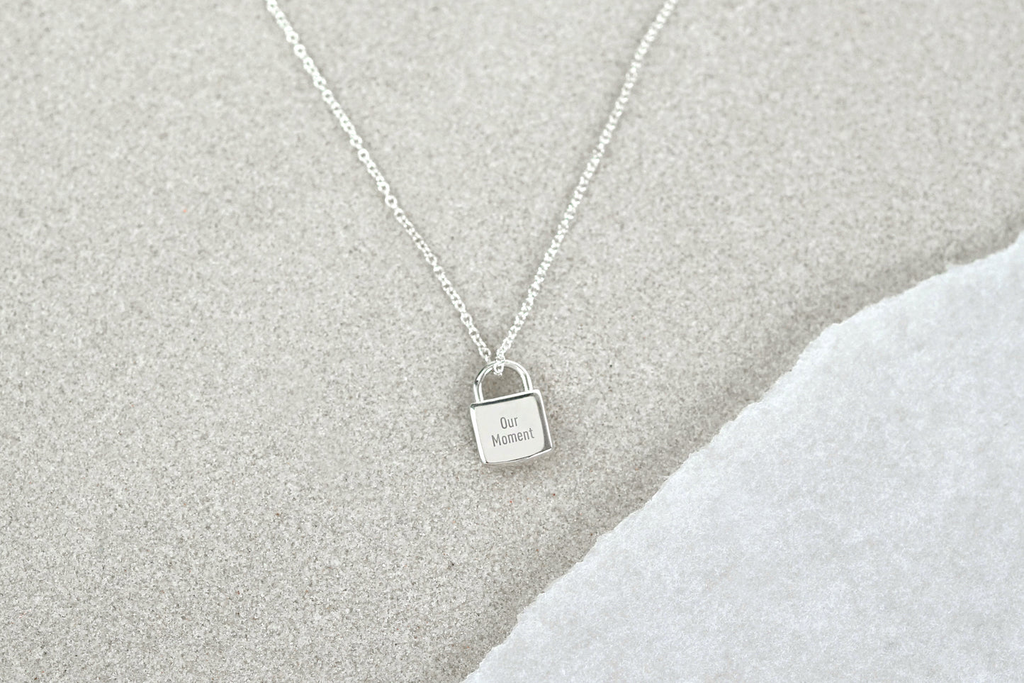 Little Silver Padlock Charm Necklace