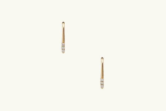 14k Gold Diamond Ear Climber Earrings