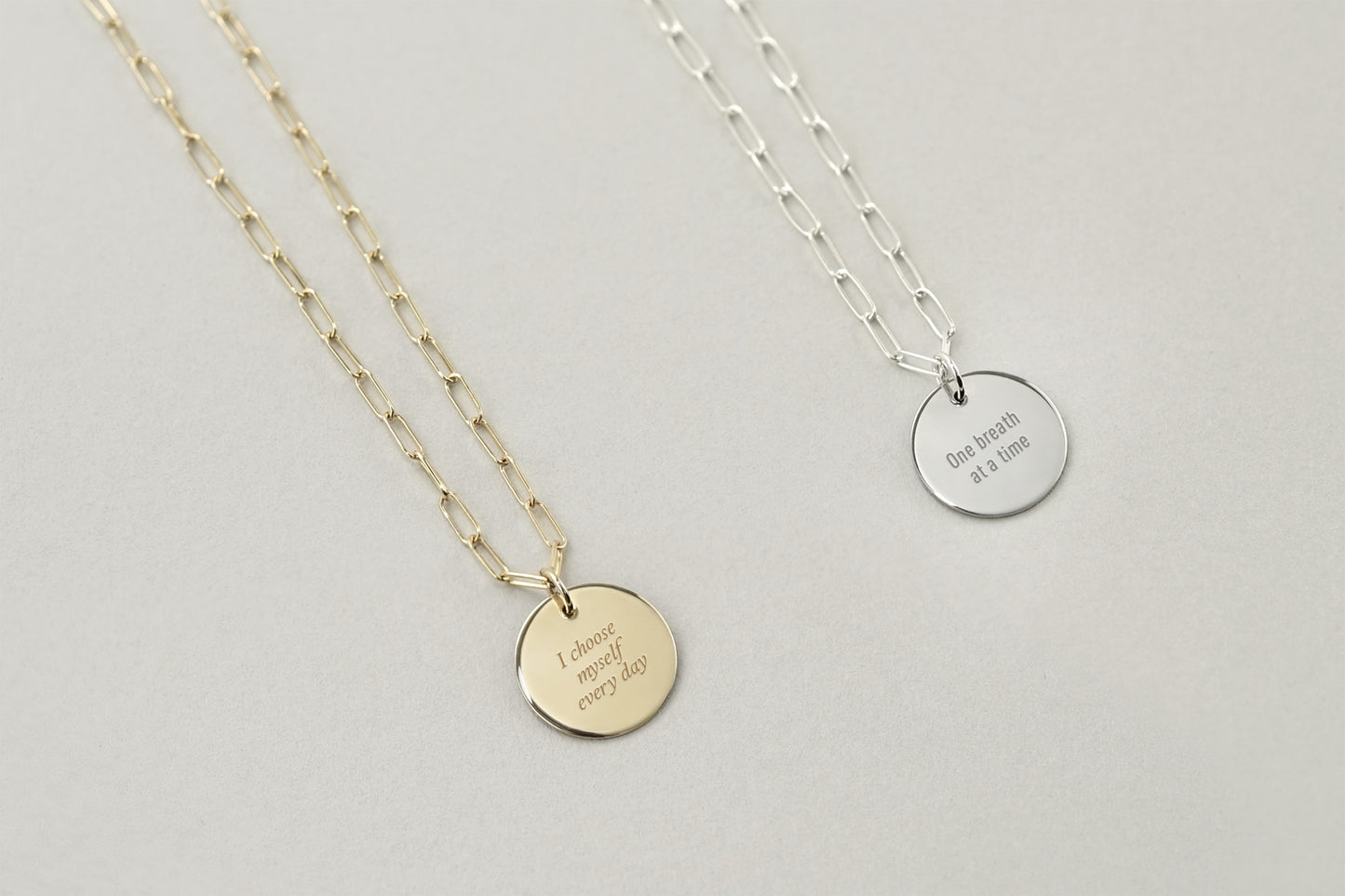 The Emblem Classic Engraved Message Necklace