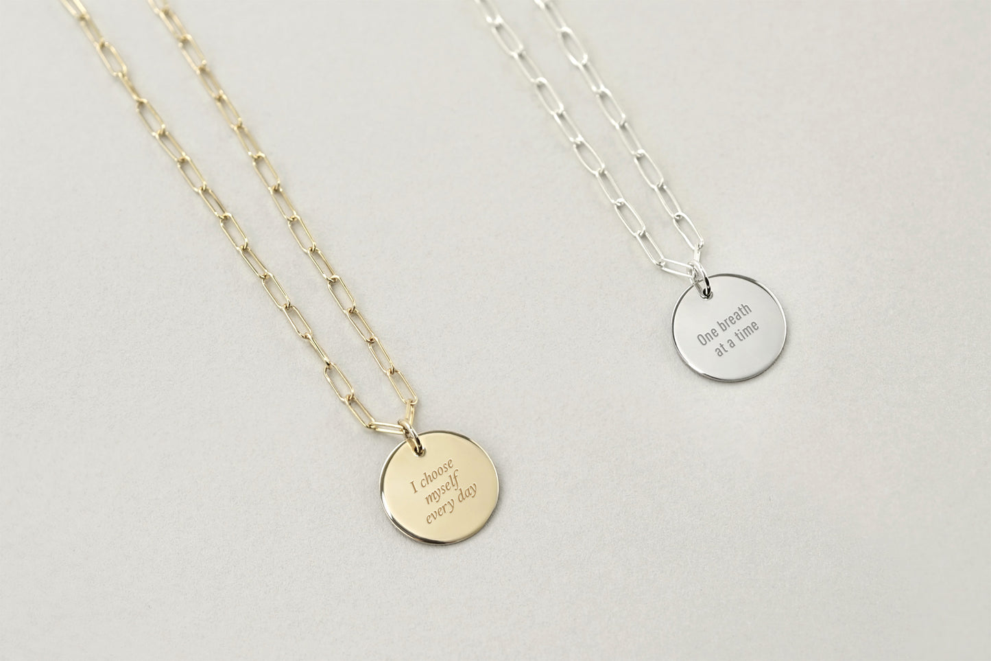 The Emblem Classic Engraved Message Necklace
