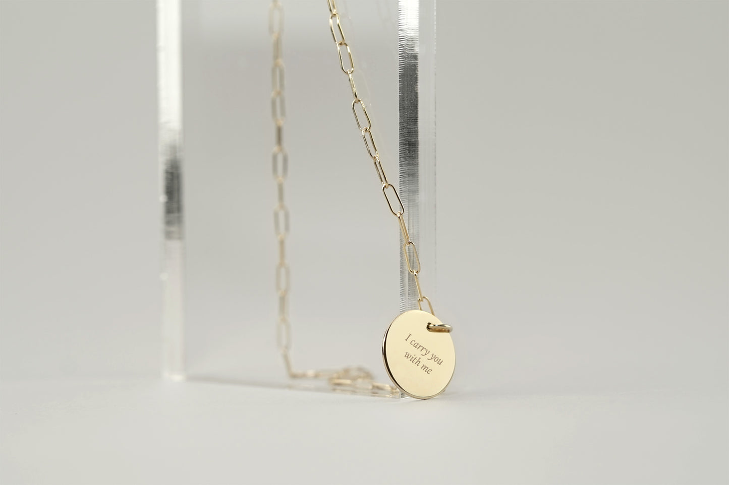 The Emblem Classic Engraved Message Necklace