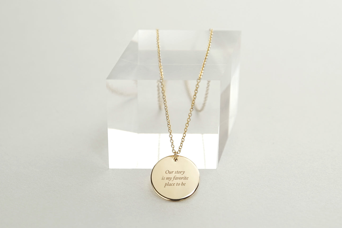The Emblem Grande Engraved Message Necklace
