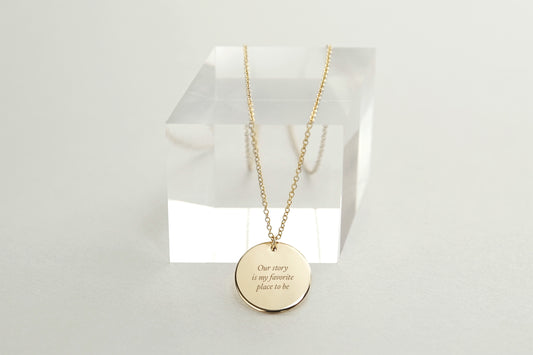 The Emblem Grande Engraved Message Necklace