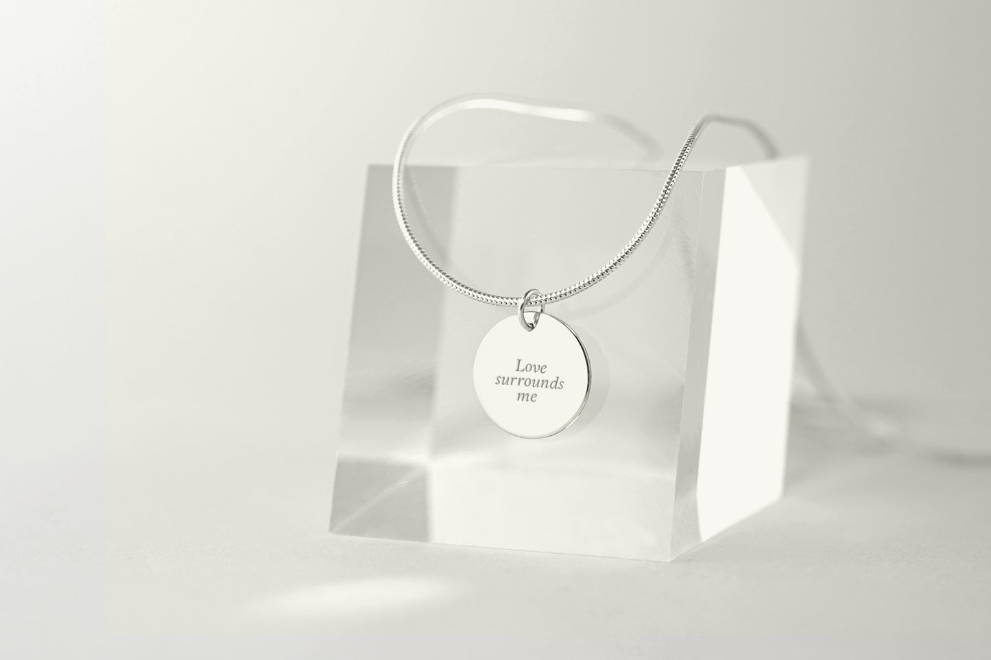 River Circle Message Charm Necklace