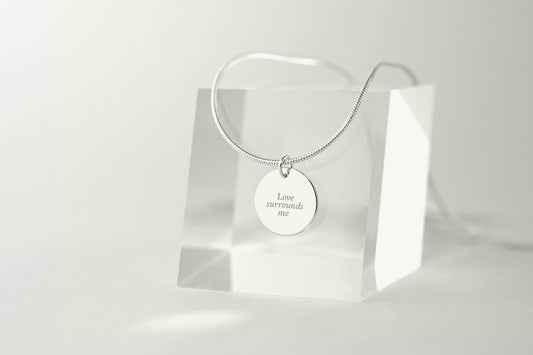 River Circle Message Charm Necklace