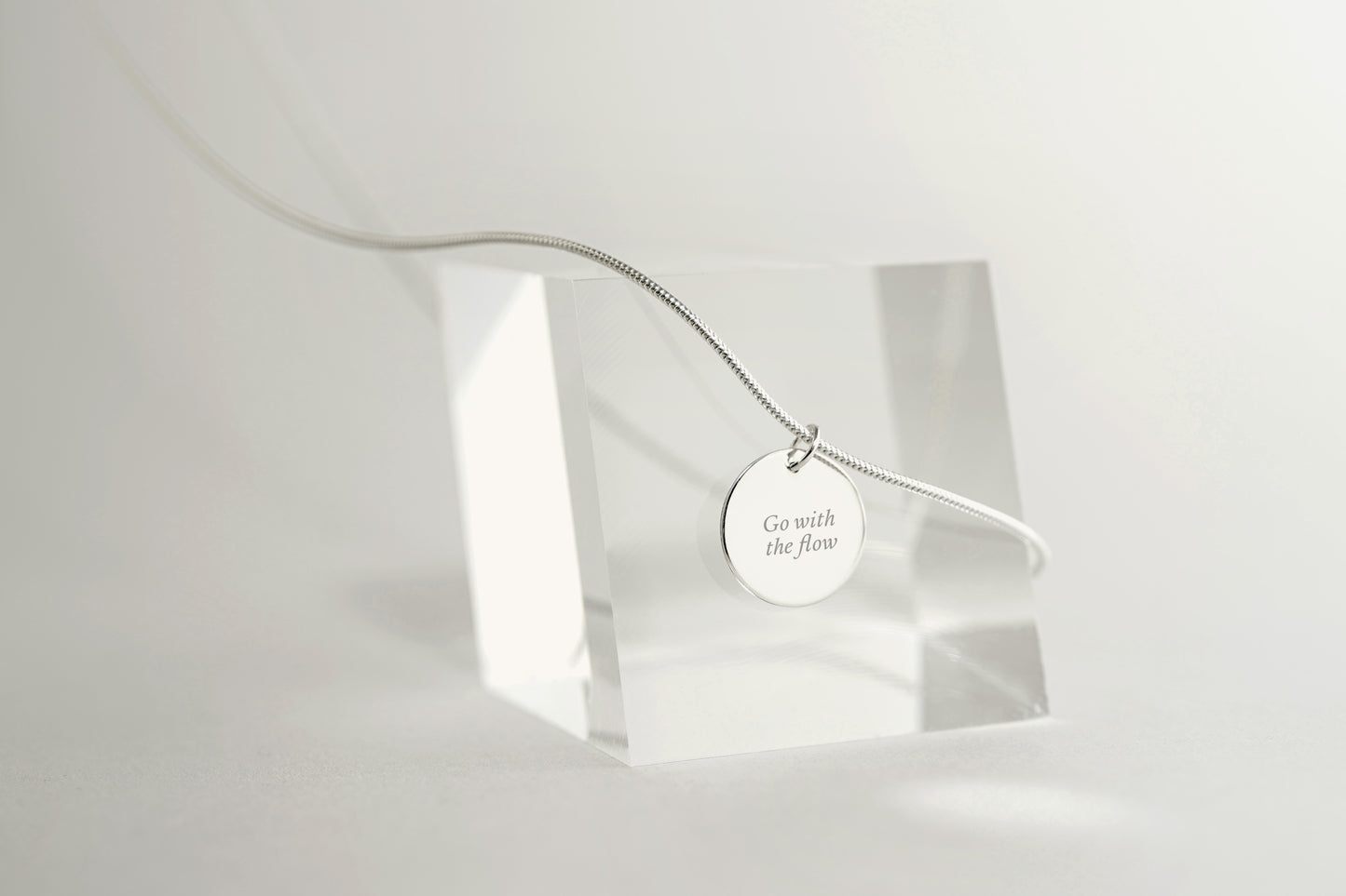 River Circle Message Charm Necklace