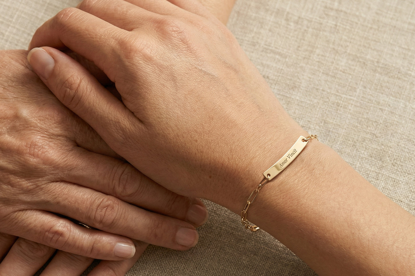 The Line Arc Gold Bar Bracelet