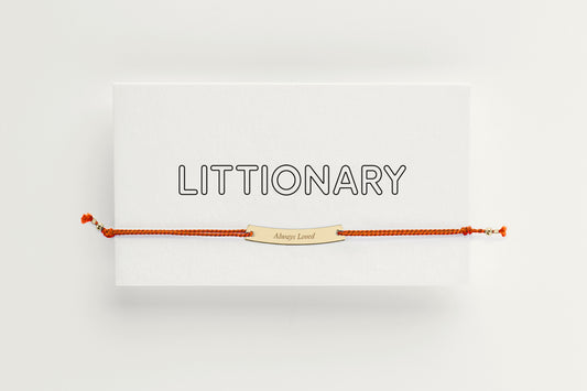 The Line Arc Gold Bar Silk Bracelet