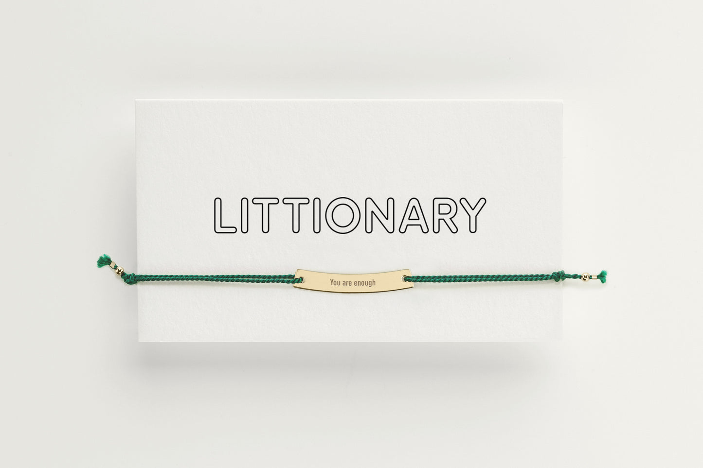 The Line Arc Gold Bar Silk Bracelet