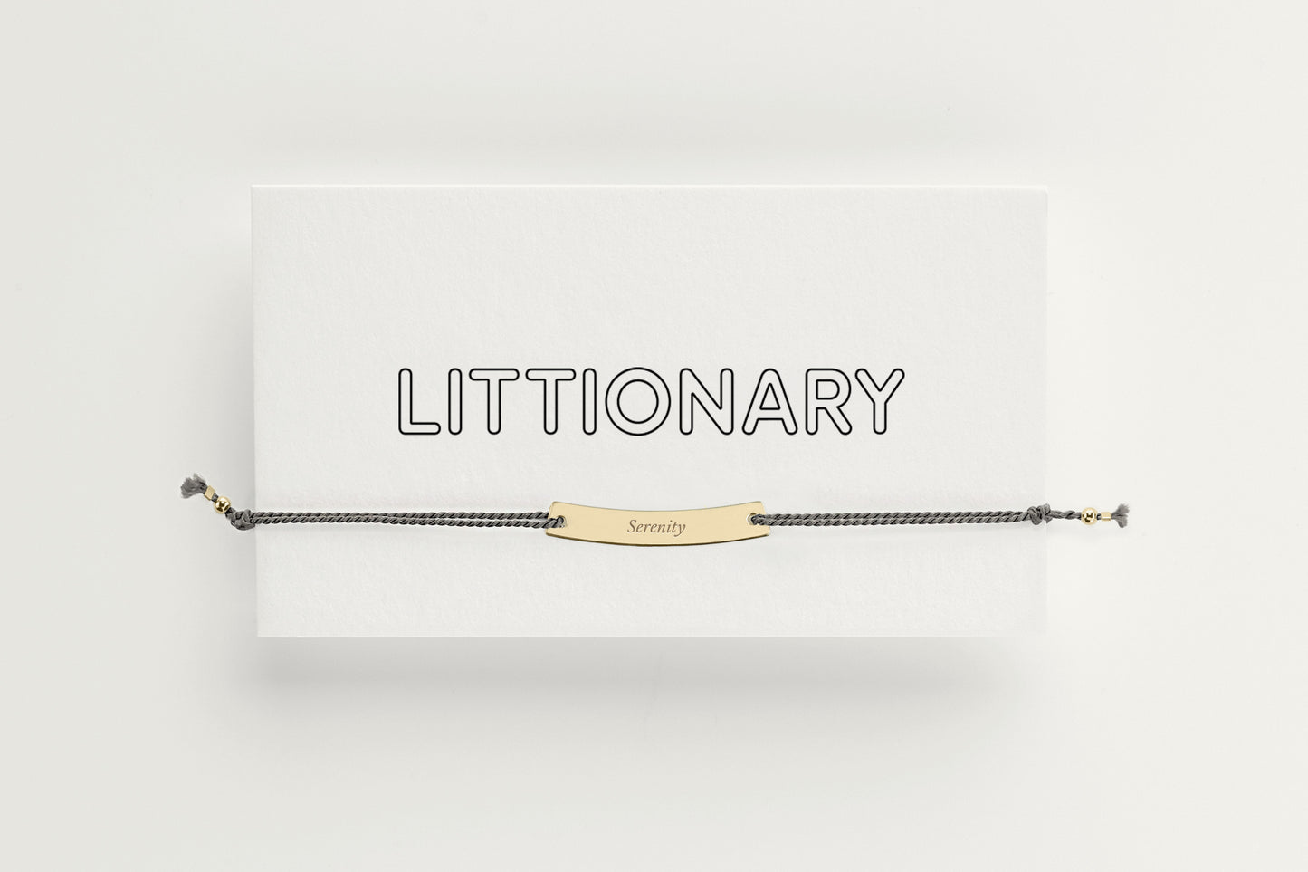 The Line Arc Gold Bar Silk Bracelet