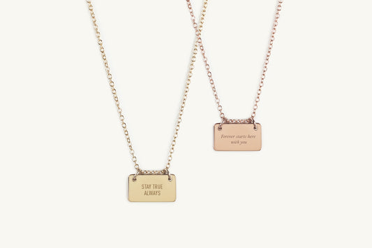 The Line Custom Message Bar Necklace