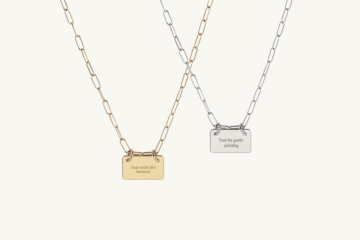The Line Custom Message Bar Necklace