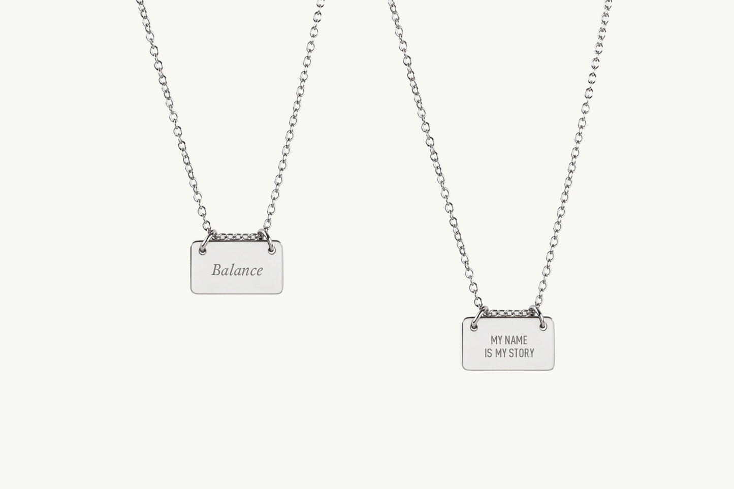 The Line Custom Message Bar Necklace