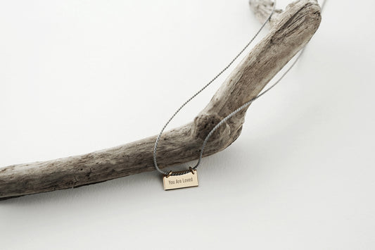 The Line Silk Message Bar Necklace