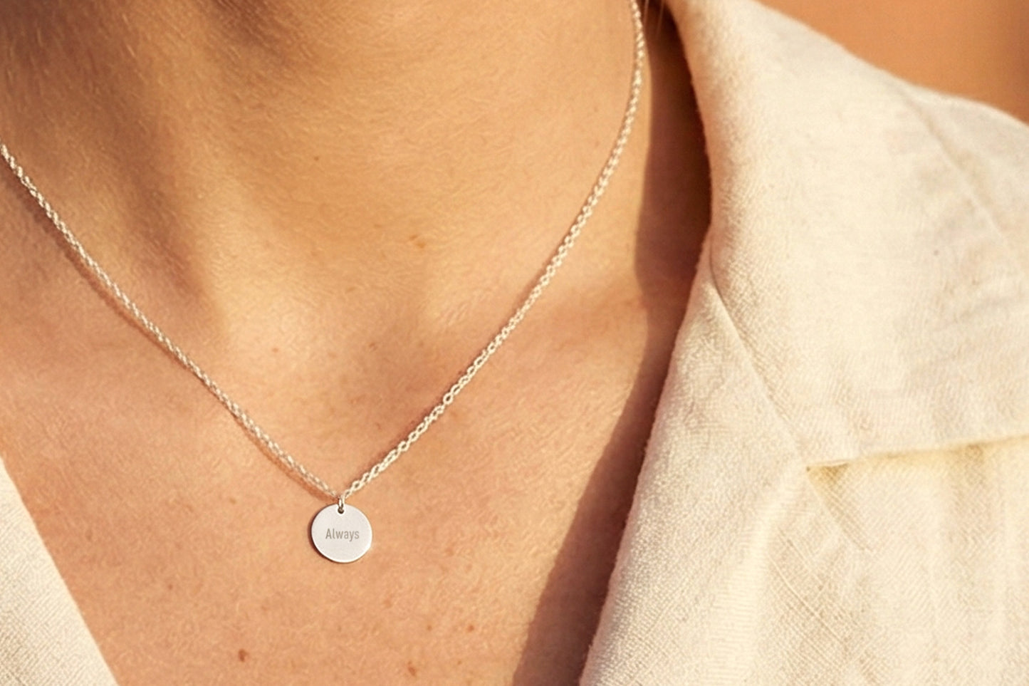 The Emblem Mini Engraved Message Necklace