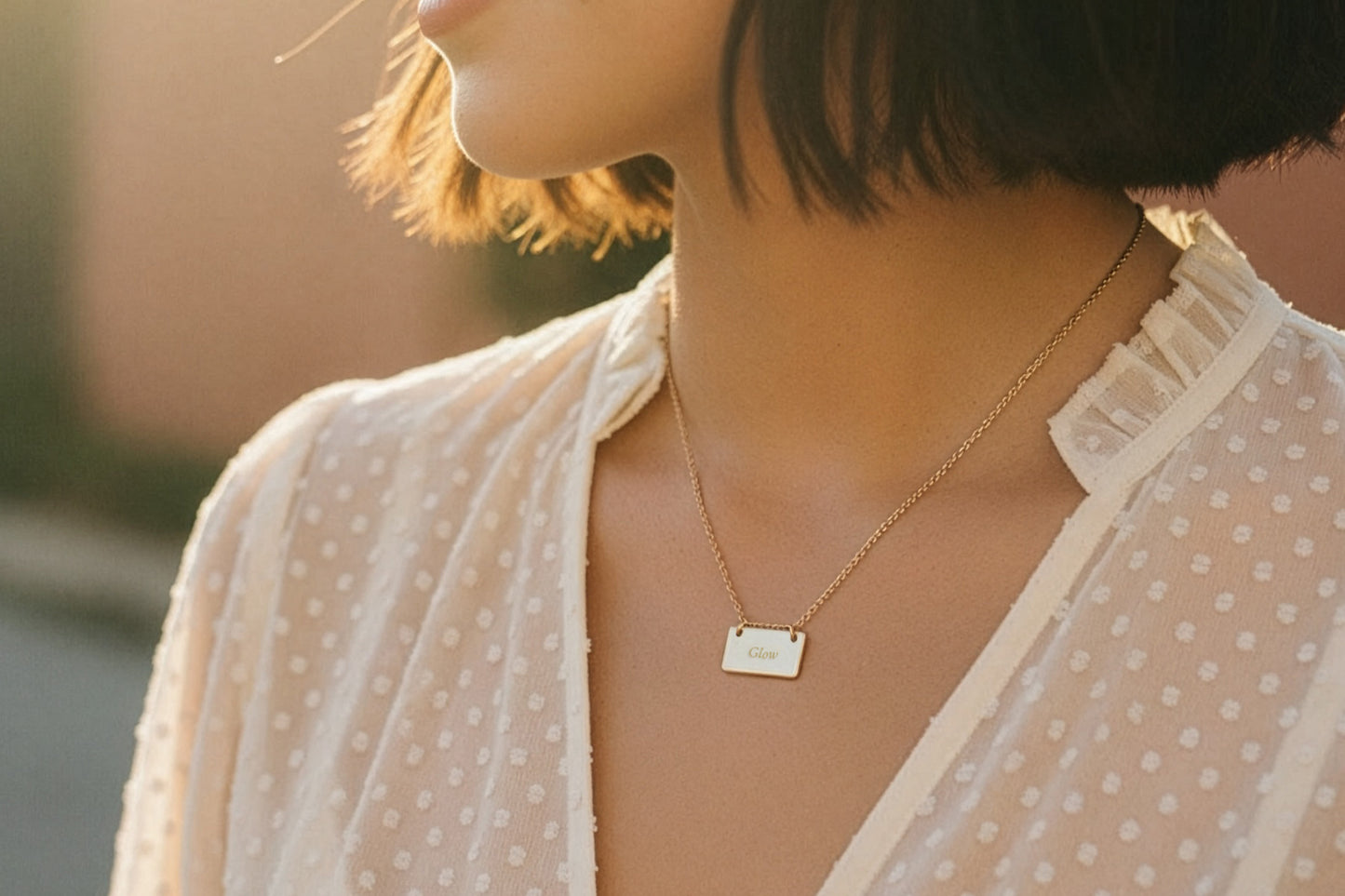 The Line Custom Message Bar Necklace