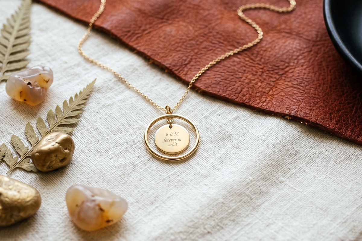 The Orbit Floating Medallion Necklace