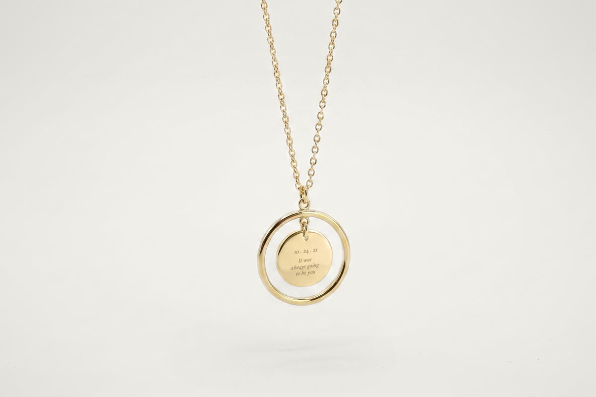 The Orbit Floating Medallion Necklace