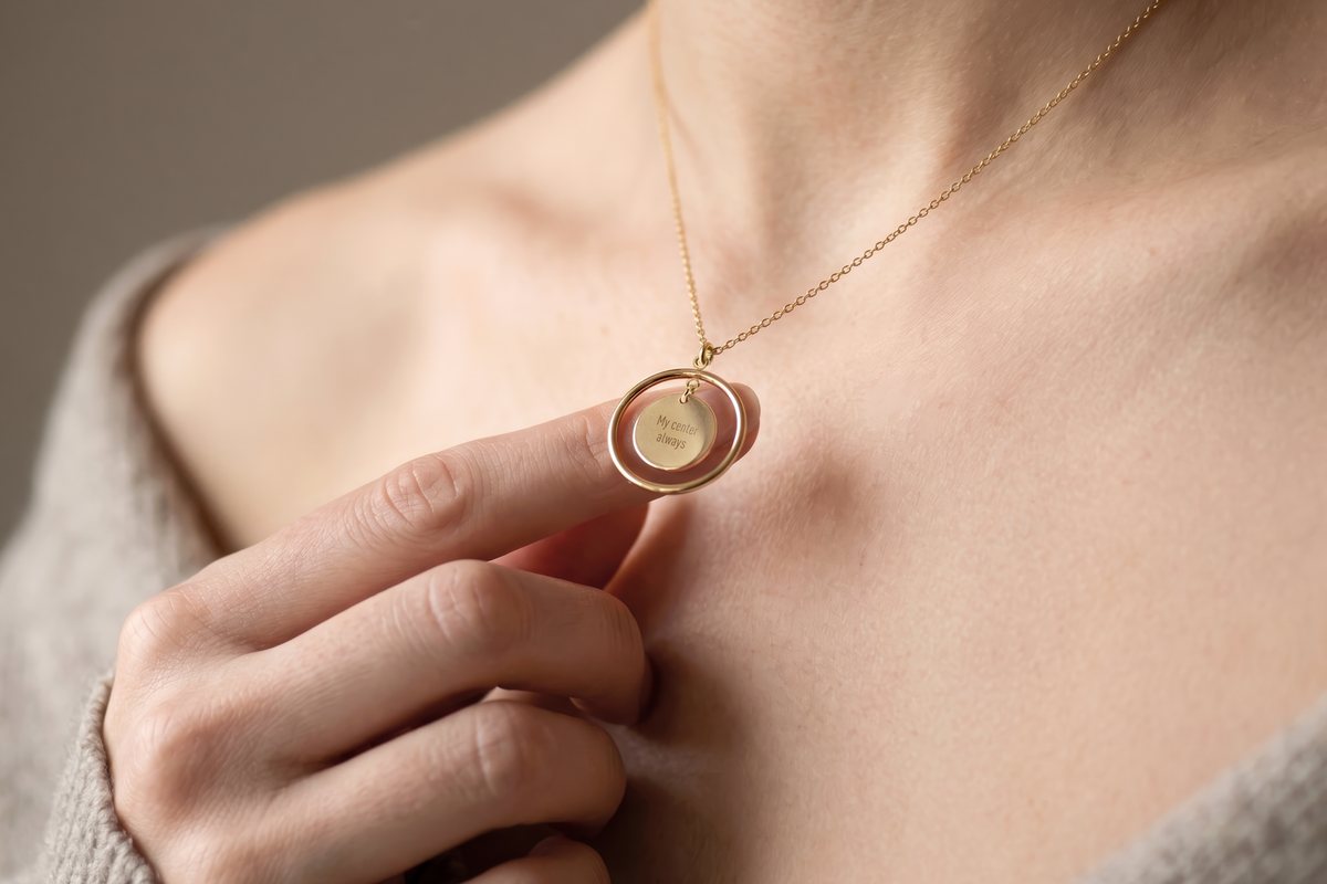 The Orbit Floating Medallion Necklace