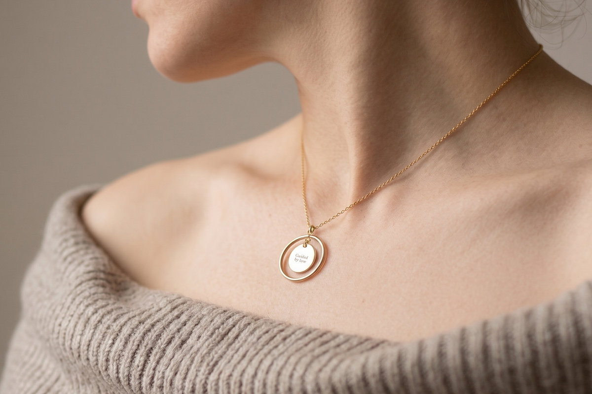 The Orbit Floating Medallion Necklace