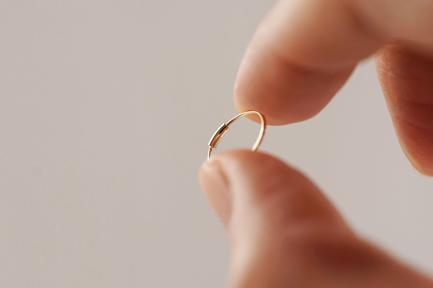 Tiny Golden Circle Hoop Earrings
